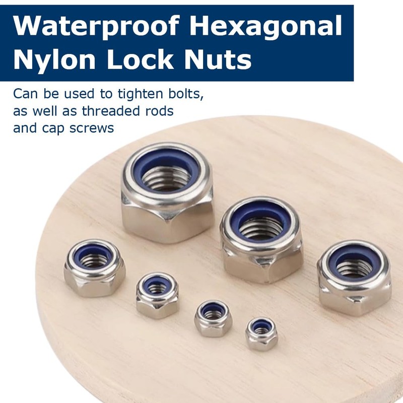170 PCS Locknut Assortment 7 Sizes Nylock Nuts M3 M4
