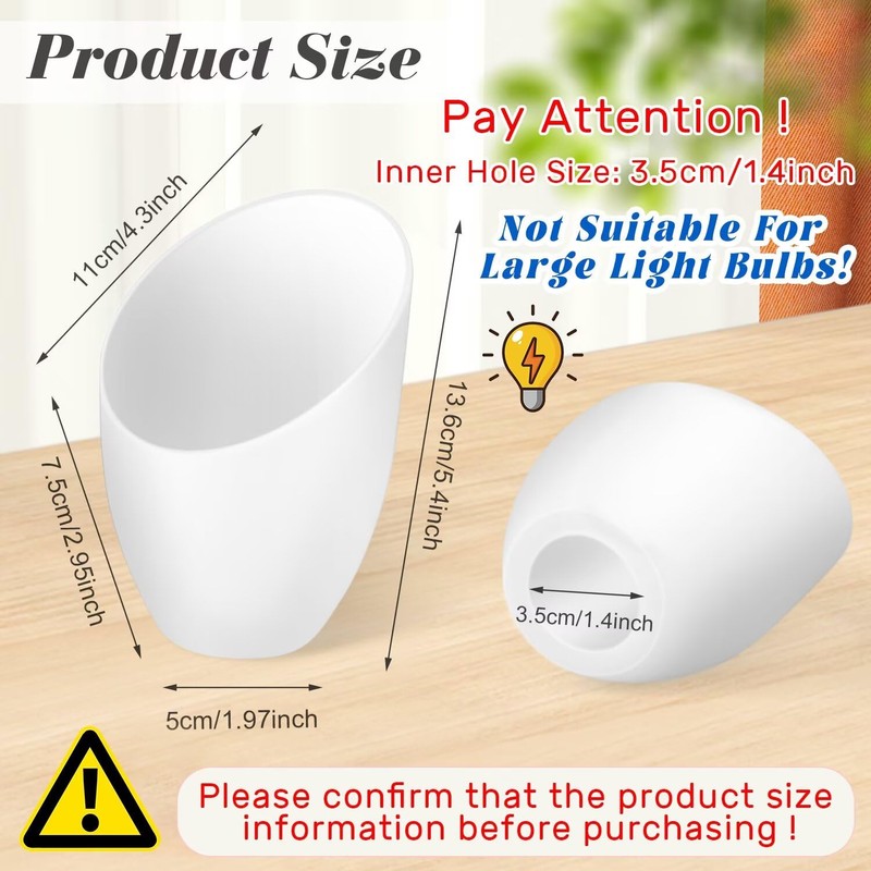 5 Pieces Plastic Lamp Shade Replacement Horseshoe Lampshade Cover White