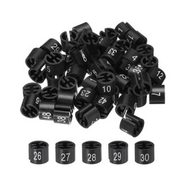 sourcing map Clothes Hanger Marker Colored Hanger Sizer Garment Markers Tag (Number 1-50, Black) for Garment Clothing Color Coding, Set of 50