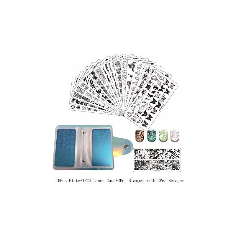 VNC Set De 21 Placas De Estampado De Uñas Vnc