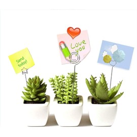 Yosoo Foto Sostenedor de la Nota Soporte de Navidad Memo Pinza de Clip DIY Crafts Soporte Metálico para la Tarjeta de Memo Imágenes de la Boda Decoración 50 Piezas por Bolsa(Círculo)