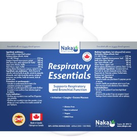 600ml Naka Platinum Respiratory Essentials, Supports Respiratory and Bronchial Function, Irritation, Coughs, Excess Mucous, Made in Canada (600ml)
