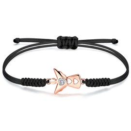 JENDEAR SHINE Guardian Angel Bracelet for Women, Hand Braided Rope Angel Pendant Bracelet, Birthday Friendship Gifts for Women Sisters Friends