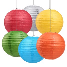 LIHAO 8" Colorful Paper Lanterns Chinese Hanging Paper Lanterns Decorative for Birthday, Wedding, Classroom, Christmas, Party, Home Decoration (6 Pack)