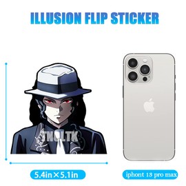 3D Motion Anime Car Decals Waterproof Stickers Anime Bumper Stickers for Car Automotive Laptop Window Skateboard Kids(DS-20)