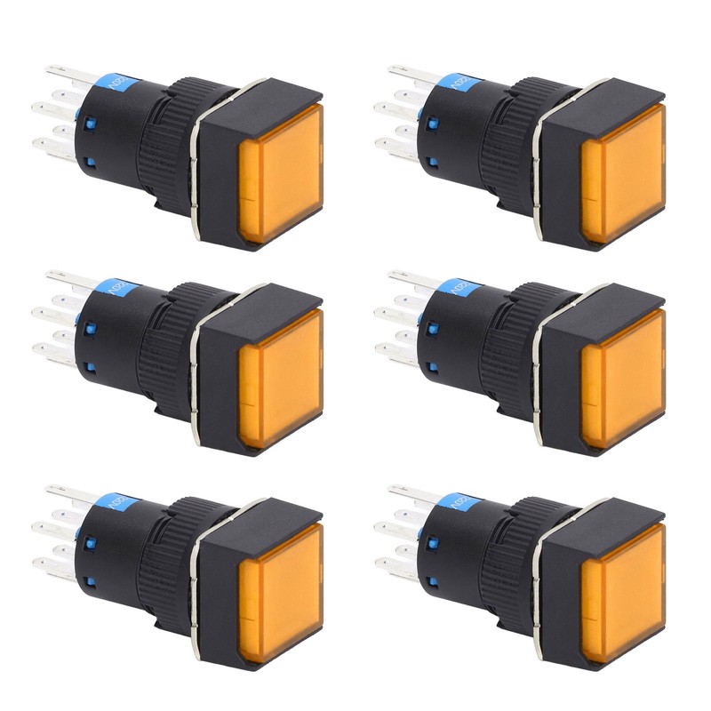 25Pcs Squares Push Button Switch 8 Pin Self Locking Switches