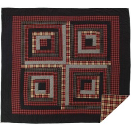 VHC Brands Rustic & Lodge Cumberland Red Bedding Accessory, King Quilt 105x95