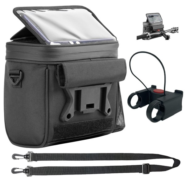 Hibisaws Waterproof Handlebar Bag with Touchscreen Adjustable Screen Angle of