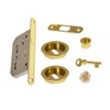 bricoleva.it Sliding Door Lock Set Round Rosette with Key Handle