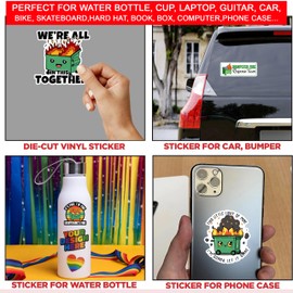 12Pcs Funny Meme Dumpster Fire Stickers This Little Light Of Mine I'm Gonna Let It Shine, Everything Is Fine, We're All Together, Response Team - Vinyl Waterproof Decal For Water Bottle, Laptop 3 Inch