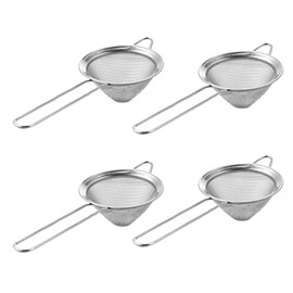 HEMOTON 4pcs Stainless Steel Fine Mesh Sieve Cocktail Strainer Kitchen Food Strainers Conical Tea Strainer (8. 5cm)