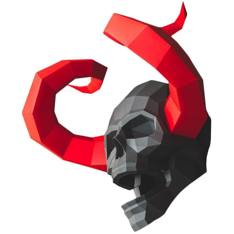 Papercraft World 3D PAPERCRAFT WALLRT SKL, Paper, Horned Skull