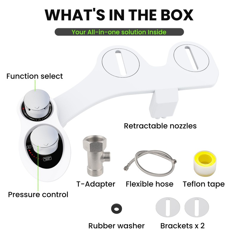 Terapaton RV Bidet Toilet Seat Attachment, RV Bidet for Camper