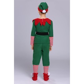 Adults Christmas Elf Costume Women Elf Family Outfit Holiday Elf Dress Up Set Christmas Cosplay Costume (XX-Large, Boys)