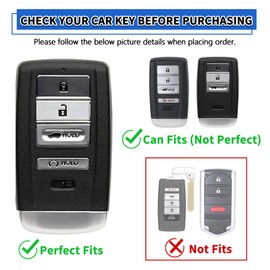 TOMALL for Acura Key Fob Cover with Keychain 4 Buttons Soft TPU Key Fob Protector Compatible with Acura CDX RDX RLX TLX TLX-L ILX NSX Key Case, White
