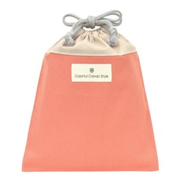 COLORFUL CANDY STYLE N7019000 Drawstring Bag, Medium, Gussetless Lunch Bag, Apricot, Girls, Drawstring Bag, Elementary School Students, Stylish, Kids, Cute