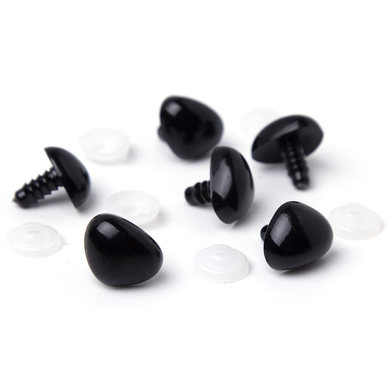Cousin DIY Shank Back Animal Nose 18mm, 6Pc, Black