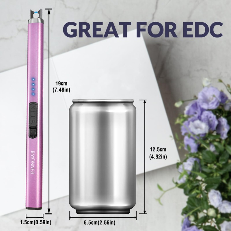 Electric Candle Lighter, Windproof Flameless USB Rechargeable Plasma Arc Lighter