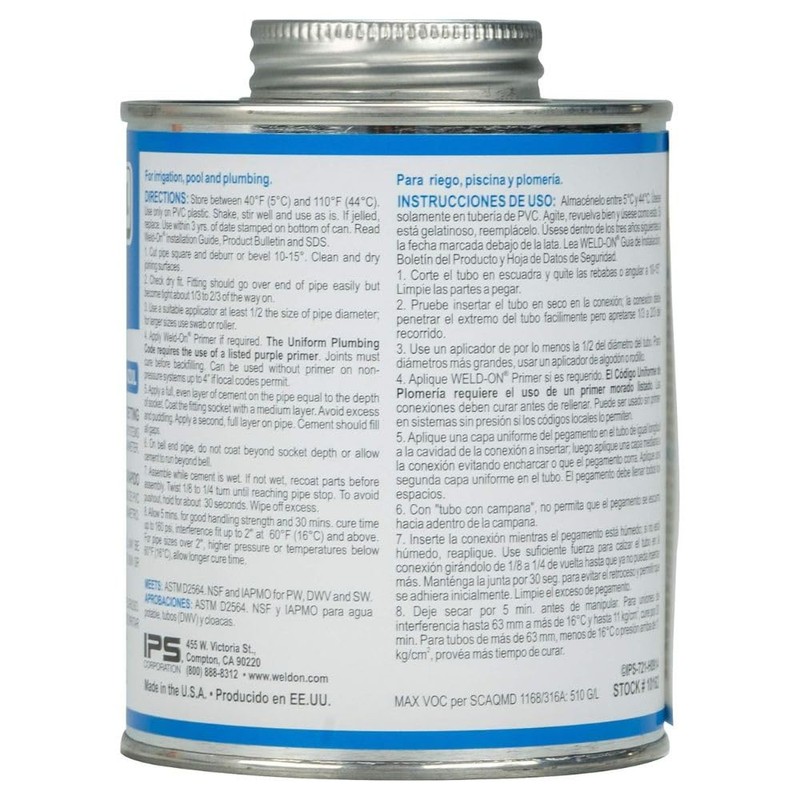 Weld-On Pool Heavy 746 Gray - Pool PVC Gray Glue