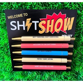 Funny Sarcasm Pens Set | rude joke Novelty Witty Office Stationary | Secret Santa | Pens Set | Ballpoint Pens | Supplies | Appreciation Gift | Stocking filler