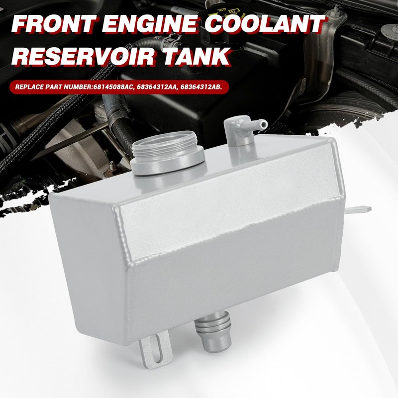 Aluminium Front Engine Coolant Expansion Reservoir Tank Compatible with Wrangler