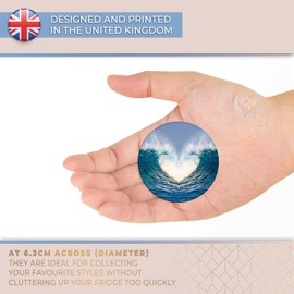 Destination Vinyl ltd Magnet for Refrigerator, Fridge - Wave Heart Ocean Surf Cute for Office, Cabinet and Whiteboard, Magnetic Stickers, 2483
