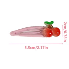 2 Pairs Cherry Hair Clip Cherry Claw Clips, Cute Small Acetate Fruit Clip Hair Accessories for Women Girl, Red