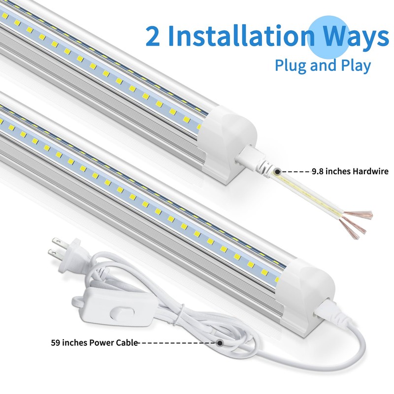 (Pack of 4) Linkable LED Utility Shop Lights for Garage,