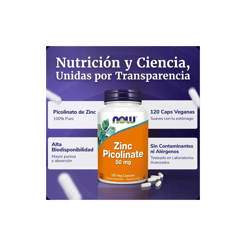 Picolinato De Zinc | Alta Absorción | 120 Caps Veganas