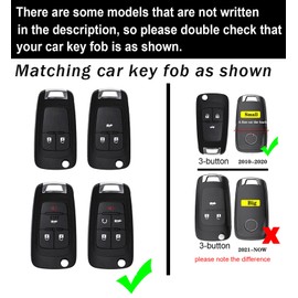 ontto 5-Button Flip Key Fob Case Fit for Buick Lacrosse Regal Verano Encore Cascada Allure 2010-2019,Carbon Texture Car Key Protector Antiscratched Key Skin,White-Red-Strip