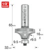 Trend Professional Bearing Guided Ovolo Router Cutter, 11.1mm Radius, 1/4
