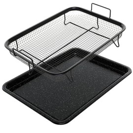 Pep Crisper Oven Tray with Crisping Basket Baking Tray for Oven Non-Stick Copper Crisper Air Fryer 2pc Set
