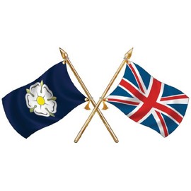 Totally Graphics Yorkshire Rose/Union Jack Crossed Flags (small 69mm x 138mm)