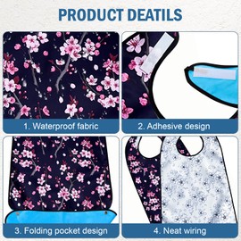 Lashua Lätzchen für Erwachsene, 2 Stück Schlabberlatz für Senioren, waschbar und wiederverwendbar, Latz für Frauen, ältere und behinderte Menschen