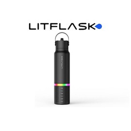 LITFLASK: 20oz Stainless Steel Water Bottle - Drinkware Bottled Beverage Tumbler Water-Resistant - Color: Blue