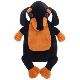 Olivia Rocco Novelty Animal Hot Water Bottle, Fluffy Hot Water Bottles with Cover for Kids Or Adults, 1L Natural Rubber Hot Water Bag for Long Lasting Heat, Dachshund