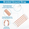 sourcing map 10Pcs Braided Ground Strap 10" x 0.4", 12"