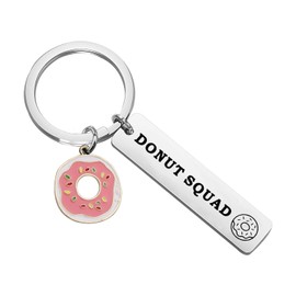 CENWA Donut Squad Keychain - Doughnut Gift for Donut Lovers - Pink, Multicolored