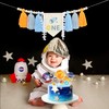 Outer Space High Chair Tassels Banner，Planets Astronaut Rocket 1st Birthday