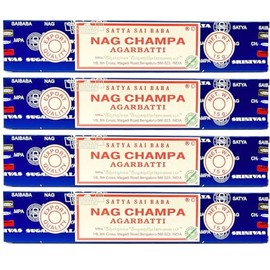 Satya Nag Champa Incense Sticks 15 Grams x 4 Packs | For Meditation, Yoga, Healing, Aromatherapy, Relxation, Spirituality |