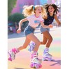 SULIFEEL Rainbow Tie-Dye Adjustable Roller Skates for Girls Kids Ages
