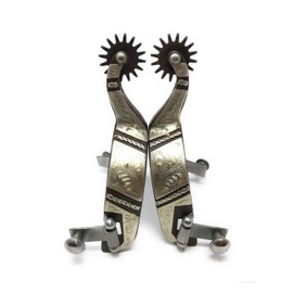 AJ Tack Men's Western Engraved Rock Grinder Spurs