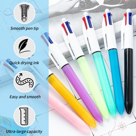 7 Pack 4 Colour Pens Multi Coloured Pen All in One, 4 in 1 Multi Pen Set Retractable Ballpoint, Medium 1.0mm Ink for School Office Kids Gifts
