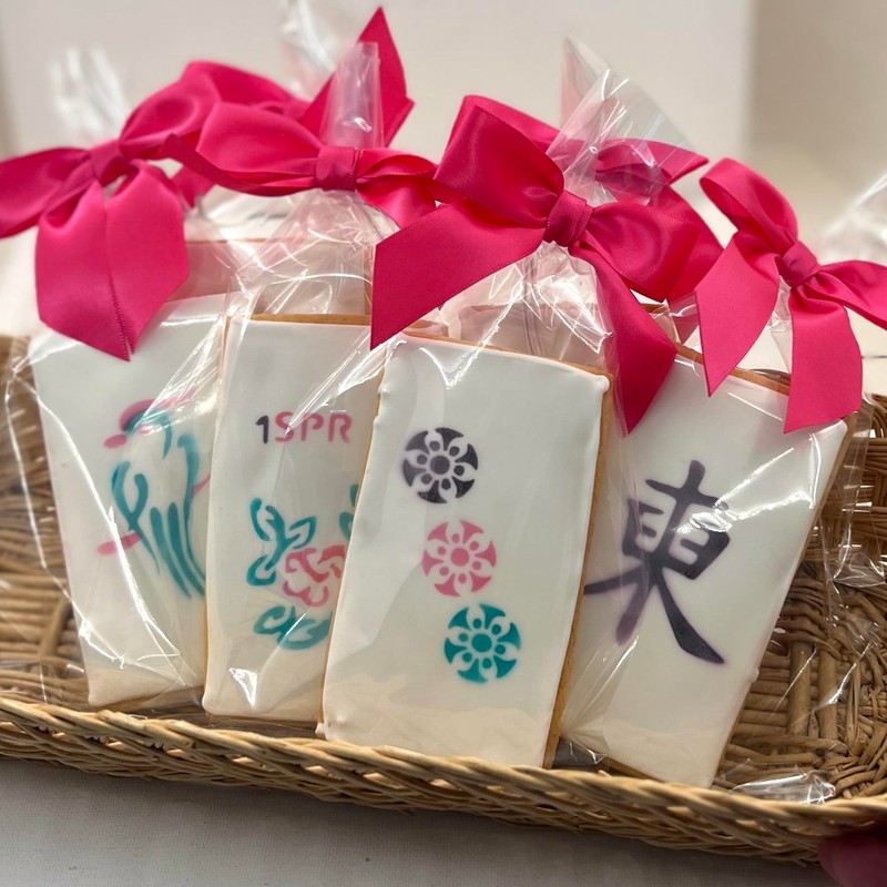 Mahjong Tile Cookies- Set of 6 Crunchy Shortbread Cookies Individually