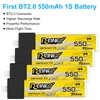 4pcs BT2.0 550mAh 1S Battery 3.8V 95C FPV Lipo Battery