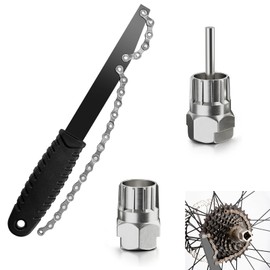 XINSUO Bicycle Chain Whip 3-Piece Set, Chain Whip and Sprocket Puller Bicycle, Cassette Puller Kit, Bicycle Cassette Tool, Universal Bicycle Cassette Removal Tool