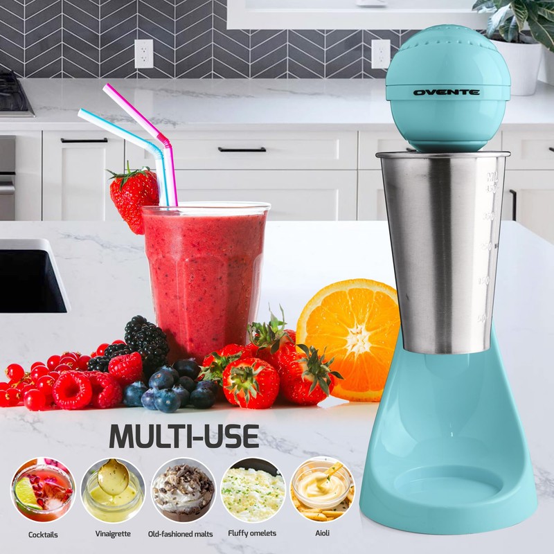 OVENTE Classic Milkshake Maker Machine with 2 Speed Setting, Safety