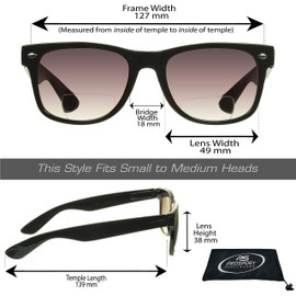 proSPORT Bifocal Sunglasses Readers UV400 Protection Horn Rim Retro Classic 80’s Stud Outdoors Sun Reader Men Women 1.00 1.25 1.50 1.75 2.00 2.25 2.50 BD