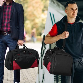 Uarition 55L Gym Bag Large Sports Duffle Bags - Lightweight for Weekend Travel Workout - Black/Red