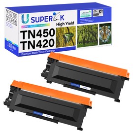 USUPERINK TN450 Toner Cartridge Replacement Compatible for Brother TN-450 TN420 TN-420 Use with HL-2270DW HL-2280DW HL-2240 MFC-7360N MFC-7860DW MFC-7460DN DCP-7065DN Printer - Black, 2 Pack